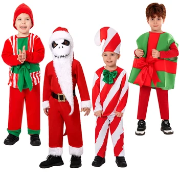 2024 Nový Príchod Vianoce Cosplay Kostým pre Deti Vianočného Darčeka Kostým Na Oslavu Nového Roka a Vianoce, Candy Cane Kostým