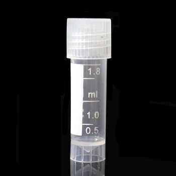 20Pcs 1.8 ml Cryopreservation Trubice Standable Zmrazenie Trubice Laboratórne Analýzy Objem Fľaštičky Odstredivky Trubice So Skrutkovacím uzáverom.