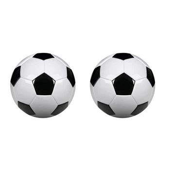 2X Veľkosť 5 Odborná Príprava Futbalových Lôpt PU Kožené Čierne Biele Futbal Futbalové Lopty Cieľom Tímu Atch Školenia Gule