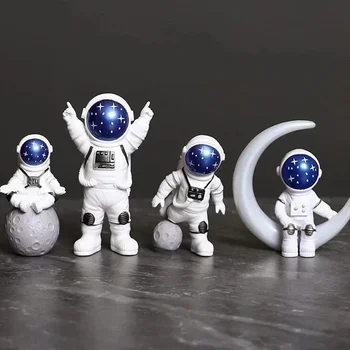 4 Ks Astronaut Obrázok Sochy, Sošky Spaceman Socha Vzdelávacie Hračka Ploche Domáce Dekorácie Astronaut Model pre Deti Darček