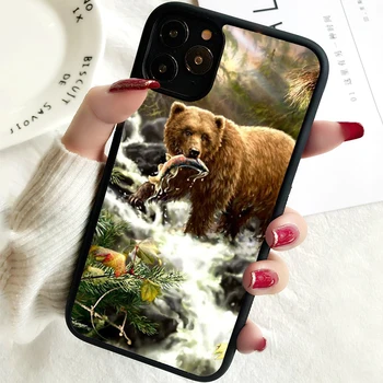 5 5S SE 2020 Telefón Kryt puzdro pre iPhone 6 6 7 8 PLUS X XS XR 11 12 13 MINI 14 PRO MAX Gumy Vlajky ruskej Federácie medveď