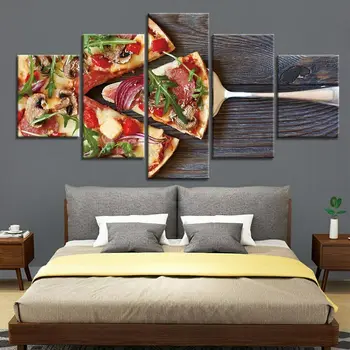 5 ks Food Reštaurácia Pizza Jedlo Dekor Plátno Obrázok na Stenu Umenia 5 Kusov Obrázkov Plagát Domova Izba Dekor Moderné Abstraktné