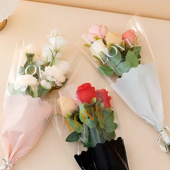 50Pcs Rose Plastové, Baliaci Papier, Priehľadné LÁSKY Kvet Balenie Vrecia Valentín Kvetinový Kytice Obalových Materiálov