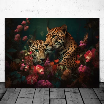 5D Diy Diamond Umenie Súpravy Maľovanie Tropická Rastlina, Kvet Leopard Panda Páva Pár Plný Drahokamu Mozaiky Výšivky G142