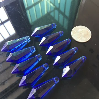 5PC Modrá Šípka Cencúľ Kužeľ Jeden Poukázal Šesťhranné Prism Crystal Prívesok Luster Časť Šumivé Suncatcher LED Stropné Dekor