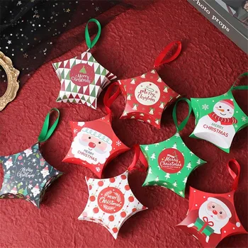 8pcs Vianočné Darčekové Krabice Santa Claus Candy Box Star Tvar Veselé Vianoce Boxy, Tašky pre Domáce Nový Rok, Vianoce, Výzdoba Deti Darčeky
