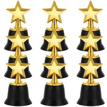 9Pcs Star Award Trofeje Mini Zlatý Pohár Model Plastové Dosiahnutie Cenu Trofej Poháre