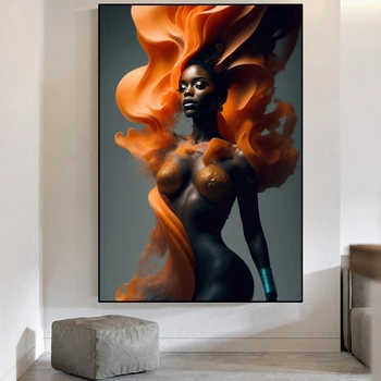Africké Sexy Žena, tvoria HD Obrázky Plátno na Maľovanie Módne Účes Plagáty a Výtlačkov pre holičstvo Stenu Decor Cuadros