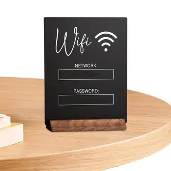 Akryl WiFi Prihlásiť Displej Stojan pre písanie Rukou Účet A Heslo tabuli Znaky Dreva Base na Verejných Miestach, Obchody