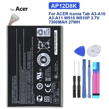 AP12D8K Tablet Batérie s Sledovať Kód,pre ACER Iconia Tab A3-A10, A3-A11, W510, W510P, 3,7 V, 7300MAH, 27WH
