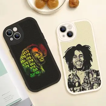 Bob Marley Burín Telefón puzdro Pre Iphone 14 Pro Max 13 Mini 12 11 X XR XS 7 8 Plus Kožené Mäkké Silikónové Šok Kryt