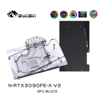 Bykski Vodný Blok Použiť pre NVIIDIA RTX 3090 Zakladateľ Edition GPU Karta / Úplné Pokrytie Meď Radiátor Blok /A-RGB / RGB Na Sklade