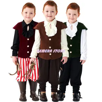 Chlapci Stredoveké Renesančné Viktoriánskej Upír Cosplay Kostýmy Deň Detí Rozstrapatené Pirát Rytier Halloween Karnevalové Oblečenie