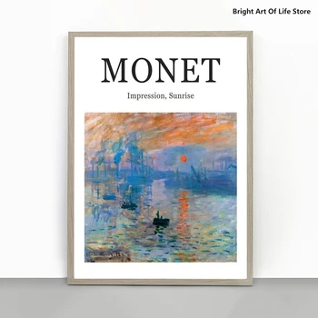 Claude Monet Tlač, Dojem, Východ slnka wall art print dekor, slávny Umelec