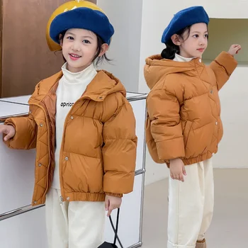 Dievčatá Dole Kabát, Sako Bavlna Vetrolam Snowsuit 2023 Kapucňou Teple Zahustiť Velvet Zimné Skiwear Plus Veľkosť detské Oblečenie