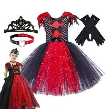 Dievčatá Halloween Kostým Upíra Zdobiť Dieťa Vampiress Úlohu Hrať Cosplay Oblečenie Pre 2-12year Stará Dievča