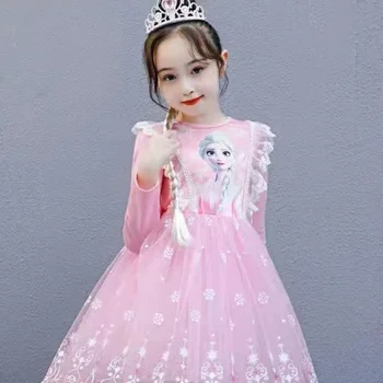 Disney Deti, Dievčatá' Princezná Elsa Sukne Ľad a Sneh Nádherné Elsa Sukne Fantázie Dievča Halloween Narodeniny Strany Kostým Dary