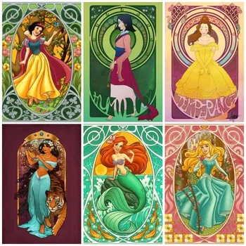 Disney Karikatúry Alenka V ríši Divov Princezná Wall Art Plátno Maľovaní Plagátov a Potlačou obrazov na Stenu pre Obývacia Izba Dekor