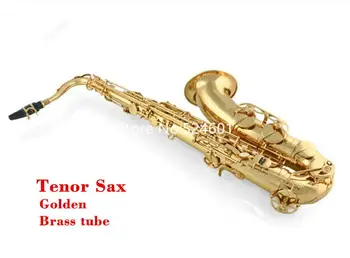 Dvojité 11 Nové Produkty, Tenor Saxofón Vlastné logo Bb Ladenie B Ploché Mosadz Zlato Lak Profesionálny Hudobný Nástroj S puzdrom