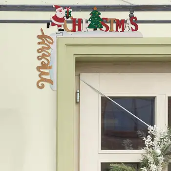 Fade-odolný Vianočný Dekor Oko-lov Vianoce, Santa Claus Drevený Rám Dverí Dekorácia na Slávnostný Domov pre Windows