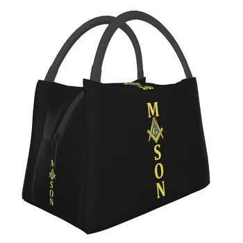 Freemason Mason Izolované Obed Tašky pre Ženy Nepremokavé Slobodomurárstva Slobodomurárstva Tepelnej Chladnejšie Bento Box Office Piknik Cestovanie