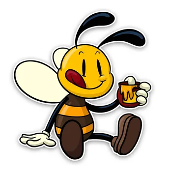 Funny Auto Nálepky Krásne Chamtivých Bee Automobily Motocykle Chladnička, Stôl Laptop Dekorácie Cartoon PVC Otlačkom,13 cm*12 cm