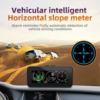 GPS Tachometer Off Road Príslušenstva Auto HUD Hlavu Hore Zobrazenie prekročenia rýchlosti Alarm M60 Digitálna Rýchlosť Sklon Meter Kompas Inclinometer