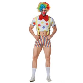 Halloween Dospelých Mužov Zábavné Cirkusové Klaun Kostým S Parochňu Nos Joker Fantázie Cosplay Vianočné Party Šaty