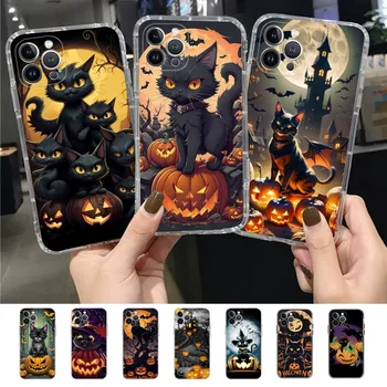 Halloween radi Dovolenku Mačka tekvica Telefón Prípade iPhone 15 14 13 12 11 Pro Max XS X XR SE 2020 6 7 8 Plus Mini Ochranný plášť