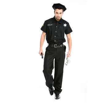 Hot predaj sexy čierne policajt kostým karneval party cosplay kostým