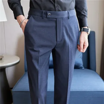Jeseň pánskej Módy Oblek Nohavice Ružová Modrá Slim Fit Oblečenie Business Formálne Dlhé Nohavice kórejský Štýl, Pekný Bežné Nohavice