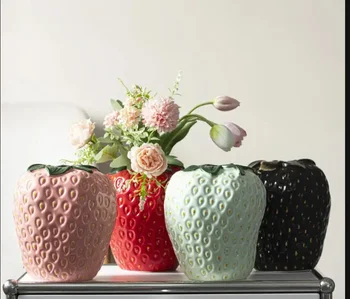 Kreatívne Jahoda Váza, Keramické Vázy Dievča Izba Remesiel Moderné Tvorivé Obývacia Izba Domáce Dekorácie Umenie Kvet Príslušenstvo