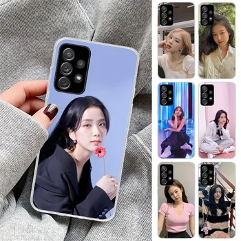 Kórejské Dievčatá Ružové Telefón Puzdro Pre Samsung Galaxy S23 S21 S22 Plus Ultra A12 A32 A53 Transparentný Kryt Telefónu