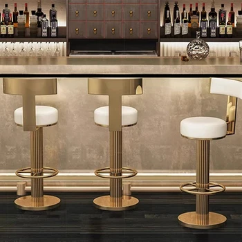 Luxusné Minimalistický Barové Európskej Moderné Počítadlo Vysokej Späť Barové Otočný Kovové Sgabello Cucina Alto Reštaurácia Nábytok
