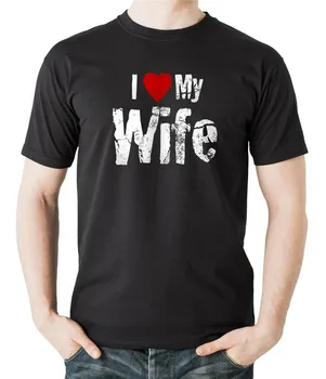 Milujem svoju Manželku T-shirt Darček Pre Manžela Čaj Deň otcov Dar väčšej Veľkosti A Farby