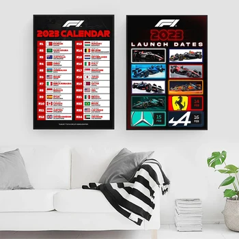 Motorsport Grand Prix Kalendár Miestach Plátno Plagáty 2023 Kalendáre F1 Plagát Estetika Wall Art Izba Dekor Domáce Dekorácie
