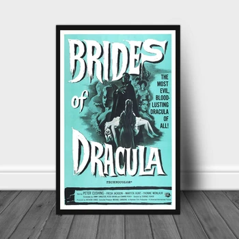 Nevesty z Dracula Vintage Filmový Plagát (1960) Plátno Tlačiť Domov Nástenné Maľby Dekorácie (Bez Rámu)