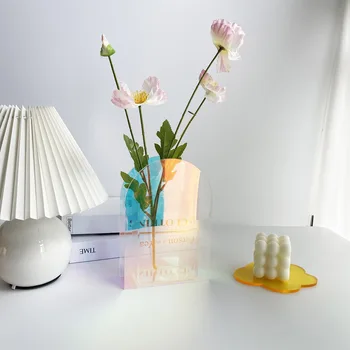 Nordic Doplnky, Vázy Stola Farebné Akrylové Váza Umenie Jednoduchá Obývacia Izba Kvet Usporiadanie Kvet Rodine Ploche Dekorácie