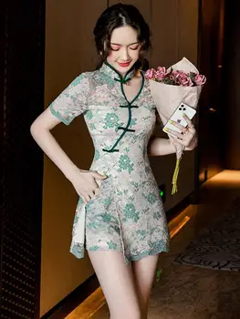 Nový Čínsky Štýl, Ženy Sexy Qipao Spa Jednotné Kozmetika Pracovné Odevy Lepšiu Cheongsam Elegantné Denne Qipao Šaty