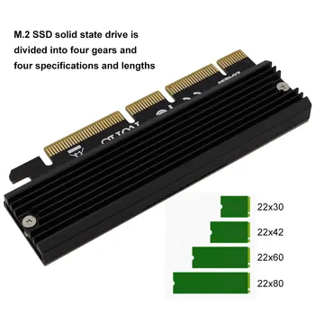 NVMe M2 Adaptér M. 2 M Key 2230 2242 2260 2280 SSD PCI-e 3.0 Prevodník Karty Podpora PCIE X4, X8, X16