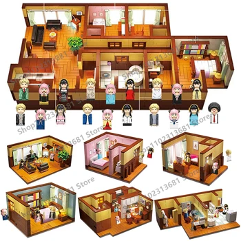 Populárne Arnia Spy X Rodina Obývacej Izbe Stavebné Bloky Anime Mini Akčné Figúrky Dom Tehly Hračky Pre Deti Vianočné Darčeky