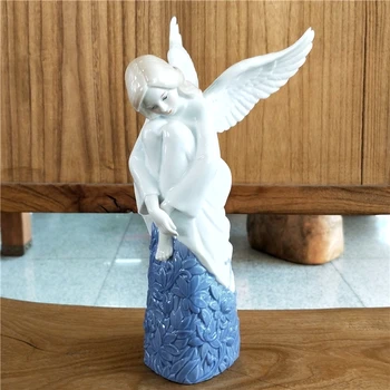 Porcelán Belle Anjel Miniatúrne Keramické Angel Girl Figúrka Dekor Prítomný Domov Remeselné Embellishment Ornament Príslušenstvo
