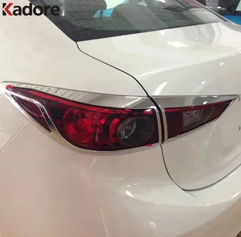 Pre Mazda 3 Axela 2014 2015 2016 2017 2018 Sedan Chrome Auto Zadné Zadné Svetlo Lampy Kryt Výbava Zadné Svetlo Rám Trim Príslušenstvo
