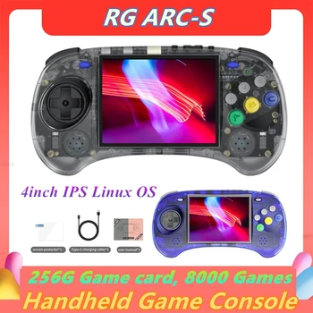 RG ARC-S Prenosné hracie Konzoly 256G 4 cm IPS Linux OS Šesť Tlačidlo Dizajn Retro Video Prehrávače Podporu Káblové Trvanlivé Rukoväť
