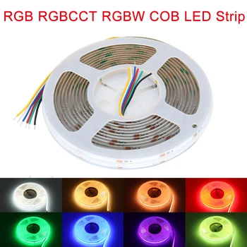 RGB LED Pás Svetla RGBCCT RGBW COB LED Pásy 12V 24V Vysokou Hustotou Stmievateľné LED pás s nástrojmi Lampa Pásky RA90 pre Dom Dekor Osvetlenie