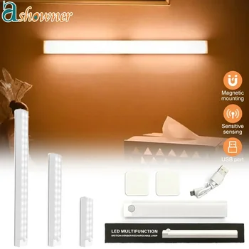 Senzor pohybu Svetelný Bezdrôtový LED Nočné Svetlo USB Nabíjateľné Nočné Lampy, Kuchyne, Skrine, Skriňa Lampa Schodisko Podsvietenie