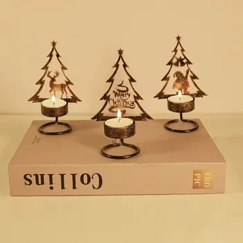 Skvelý Dizajn Iron Art Vianočný Svietnik Vianočné Scény Aromaterapia Svietnik Retro Sviečkach Dekorácie