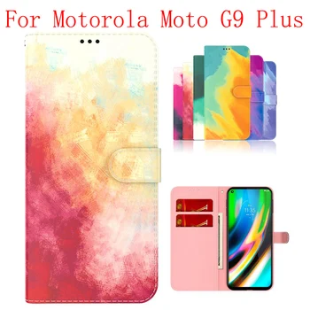Sunjolly Prípade pre Motorola Moto G9 Plus Peňaženku Stáť Flip PU Telefón puzdro coque capa Motorola Moto G9 Plus puzdro