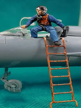 Unassambled 1/48 moderné posádky človek patrí rebrík Živice obrázok miniatúrny model súpravy Nevyfarbené