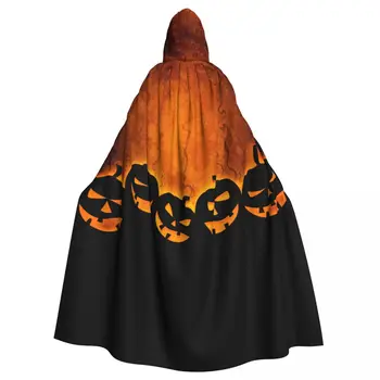 Unisex Dospelých Halloween Tekvica Úsmev Plášť s Kapucňou Dlho Čarodejnice Cosplay Kostým